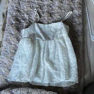 White Lace Strapless Top